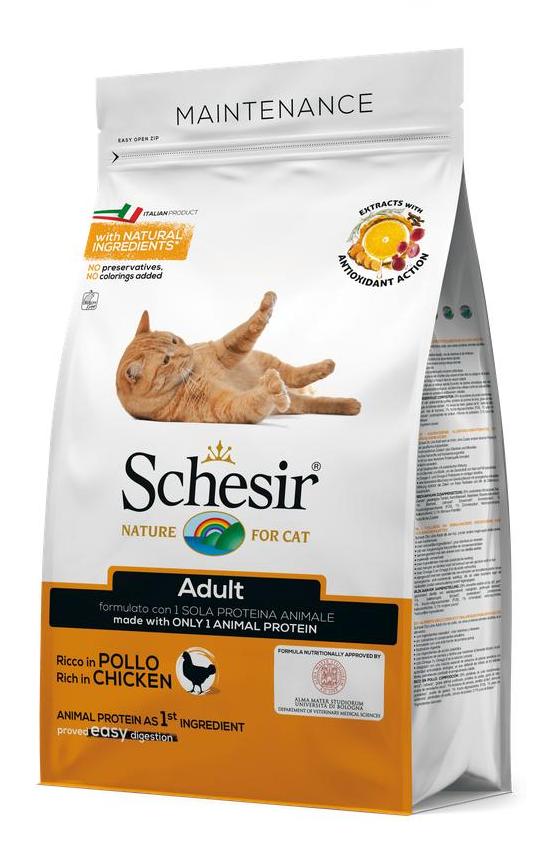 Schesir Cat Adult Chicken КУРКА монопротеїновий сухий корм для котів 1,5 кг (53816)